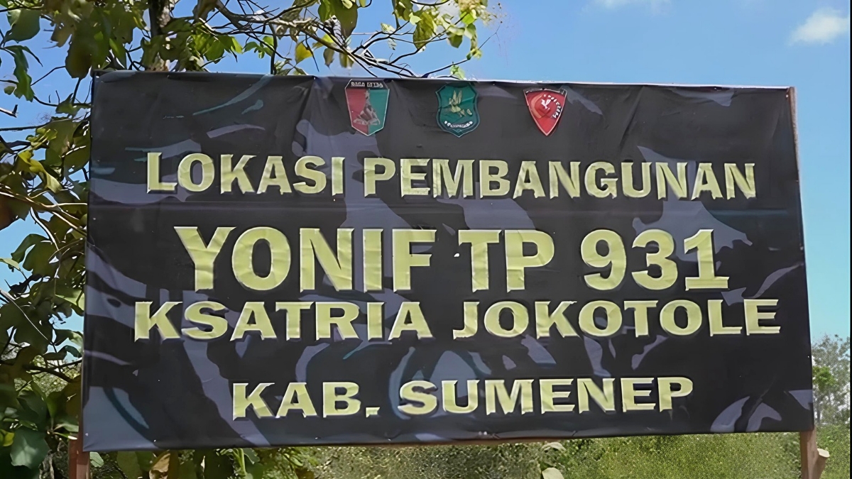 Sengketa lahan Batalyon Sumenep menunggu proses mediasi. Papan nama terpajang di lokasi pembangunan Jl. Lingkar Utara.