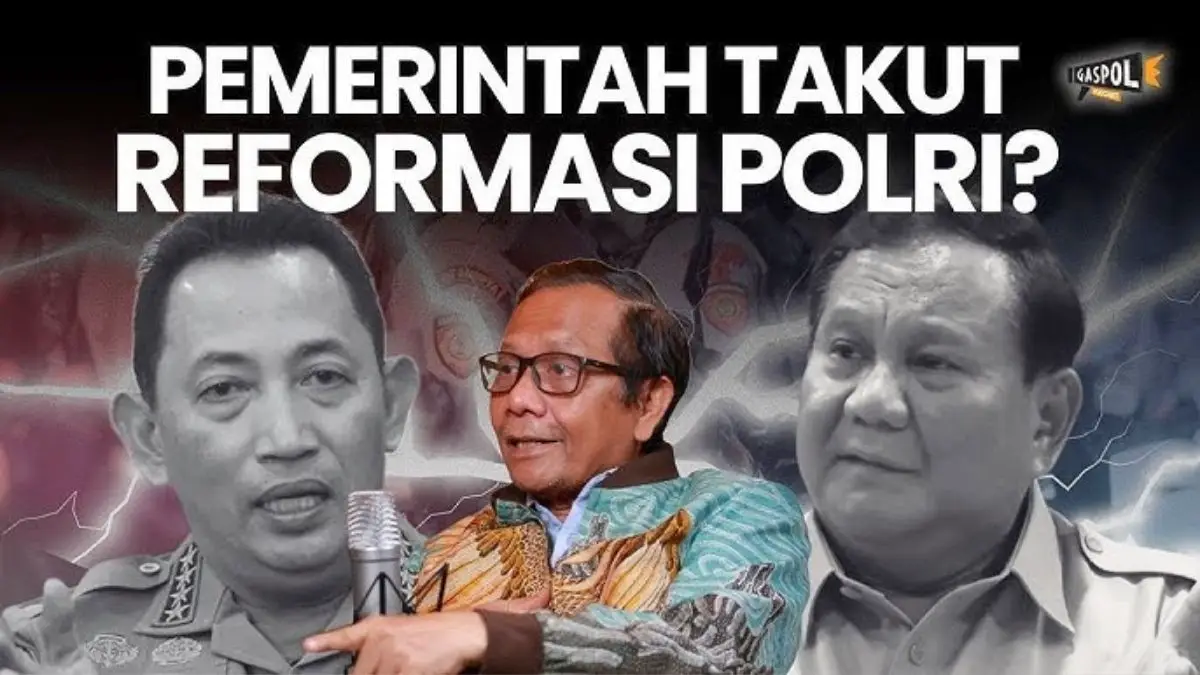Mahfud MD menyebut sejak awal meragukan kesungguhan reformasi Polri dalam podcast Yutube Kompas.