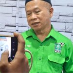 Ketua terpilih DPC PKB Sumenep, Drs. Kamalil Irsyad atau K. Ersyad saat konfrensi pers pasca pengumuman dirinya sebagai nahkoda baru PKB Sumenep.