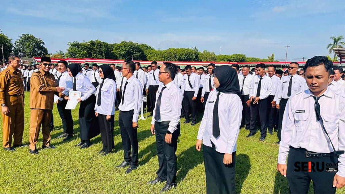 Resepsi pelantikan PPPK Paruh Waktu Sumenep di Stadion A. Yani Sumenep.