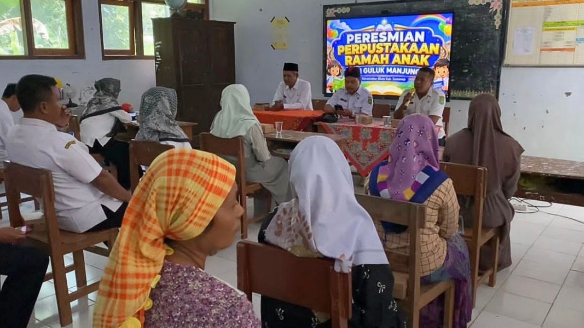 Sosialisasi peresmian Program Perpustakaan Ramah Anak Nasional (PRAN) di SDN Guluk Manjung, Sumenep.