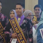 Peserta Duta FKIP UTM 2026, Mohammad Arga Setiawan Jamil saat ditetapkan sebagai Duta FKIP UTM 2026.